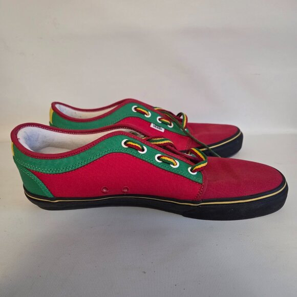 Men US 11 Van's Off The Wall Colour Block Skateboard Shoes Red Green Yellow - Picture 10 of 11
